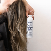KefirLab probiotic collagen kefir bottle, white label in hands
