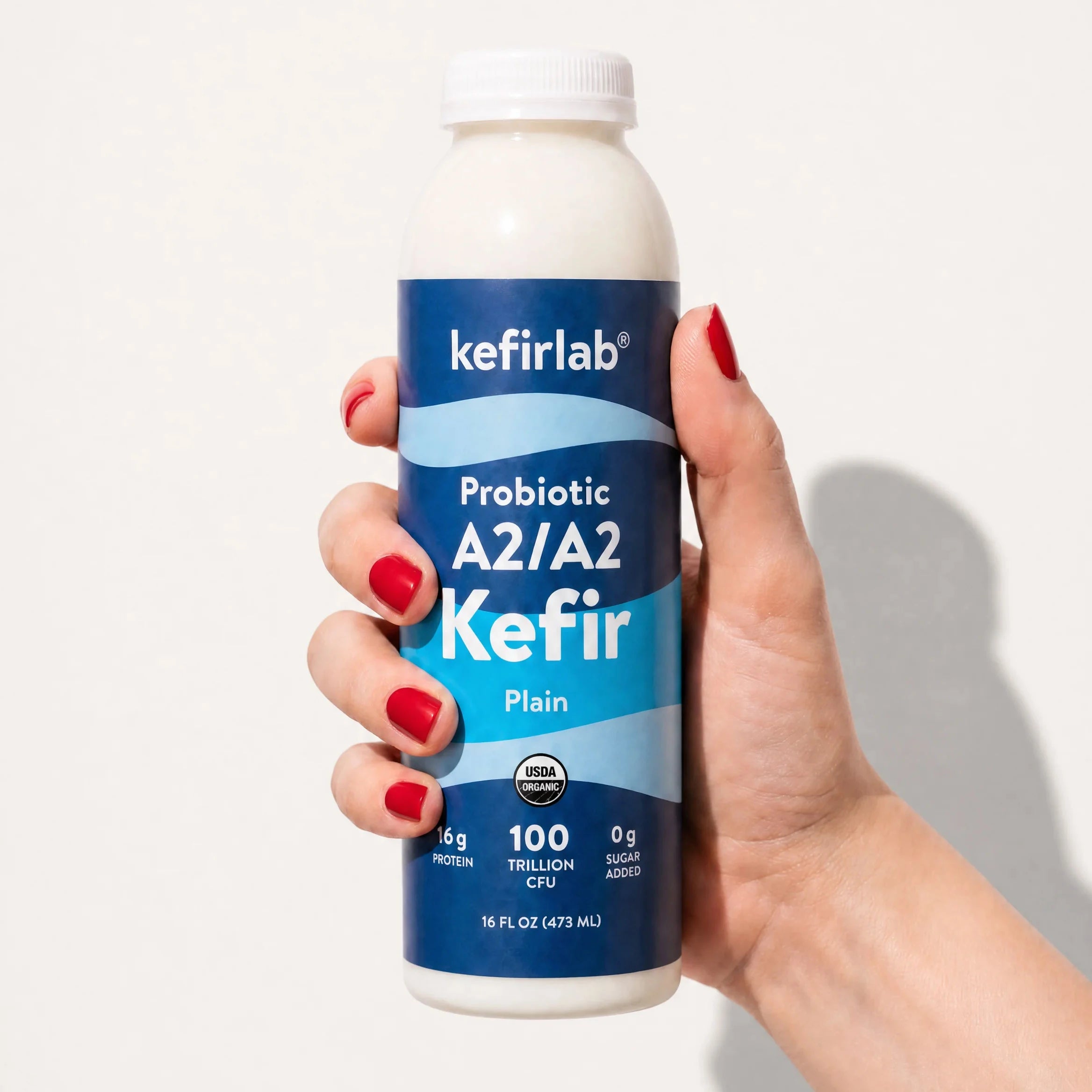 kefirlab Probiotic A2/A2 kefir plain bottle, 16 fl oz (473 mL)