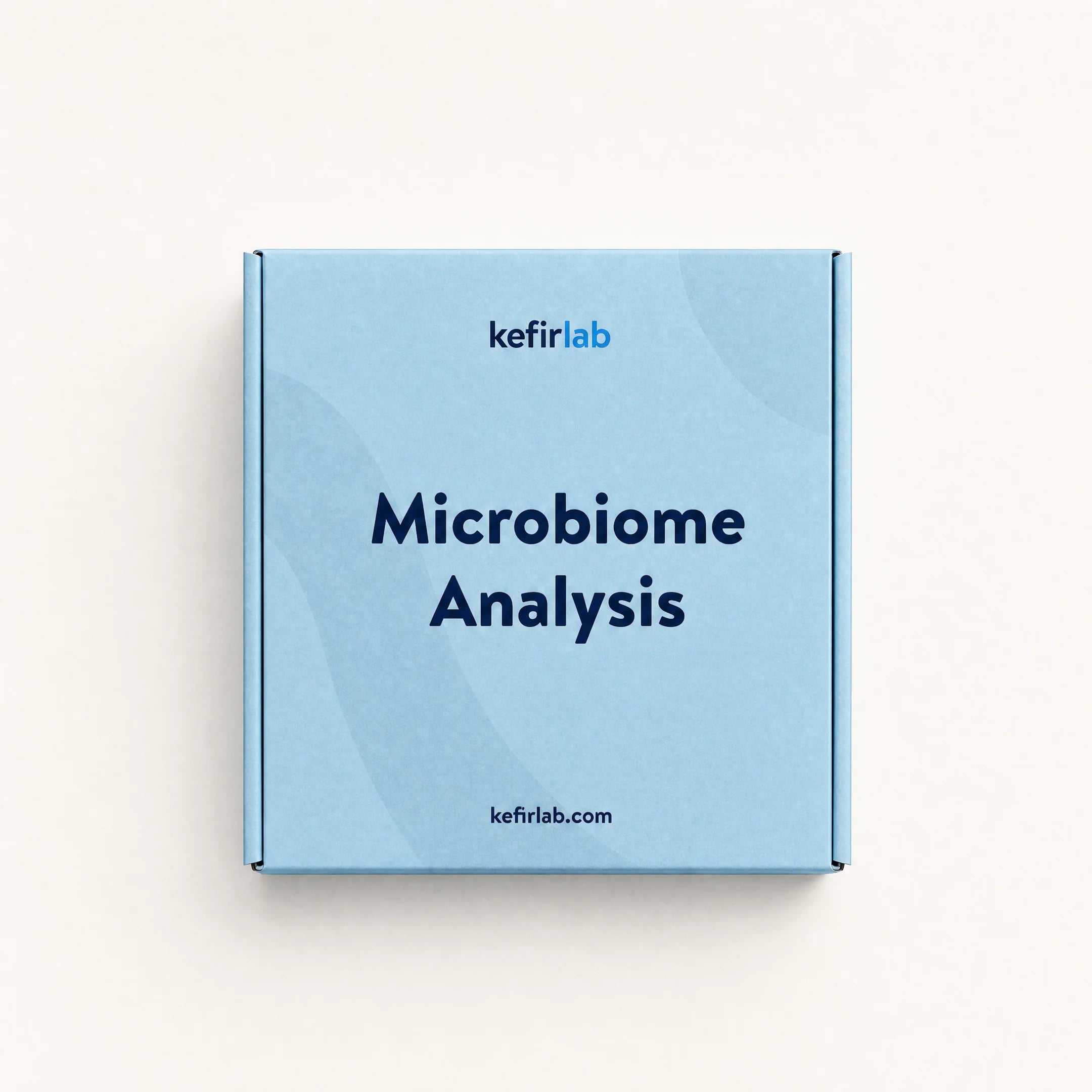 kefir lab Microbiome Analysis kit box, light blue with Microbiome Analysis text
