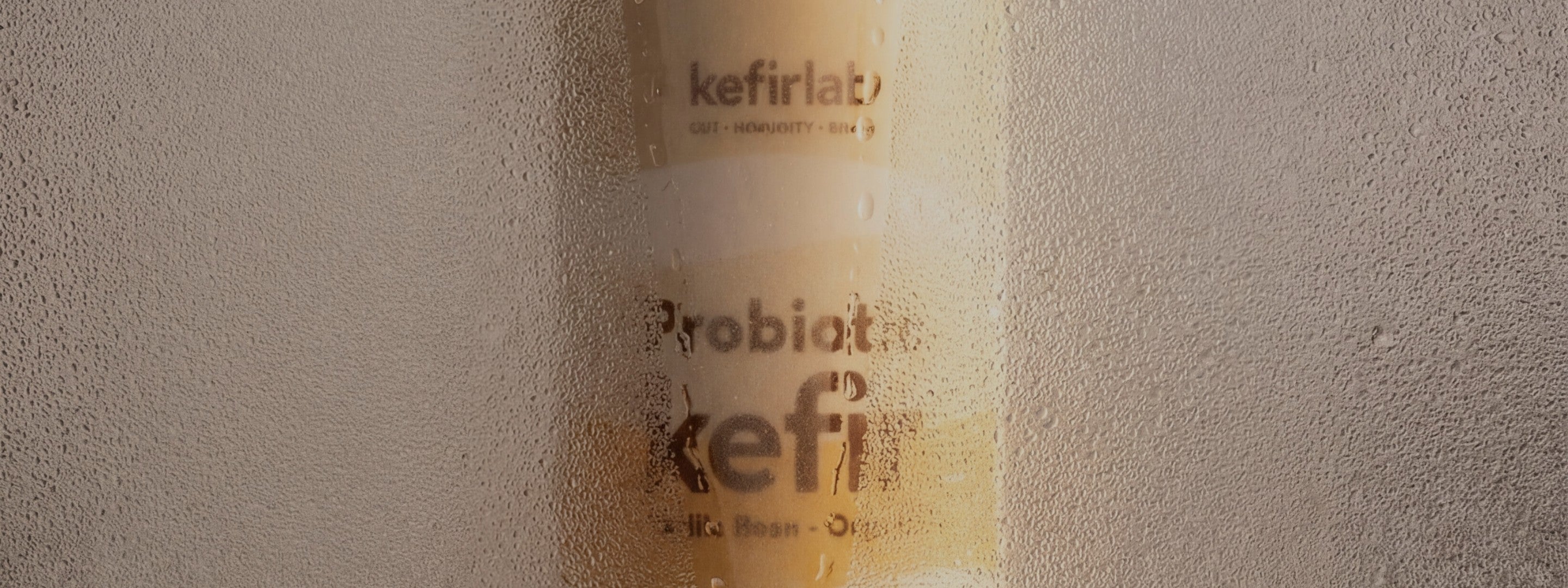 Kefir Lab Probiotic Kefir behind privacy shower glass